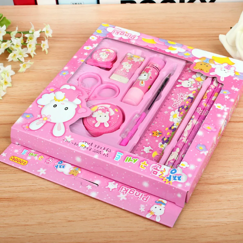 Student study supplies, stationery, nine piece set, multifunctional creative gift for children returning to school