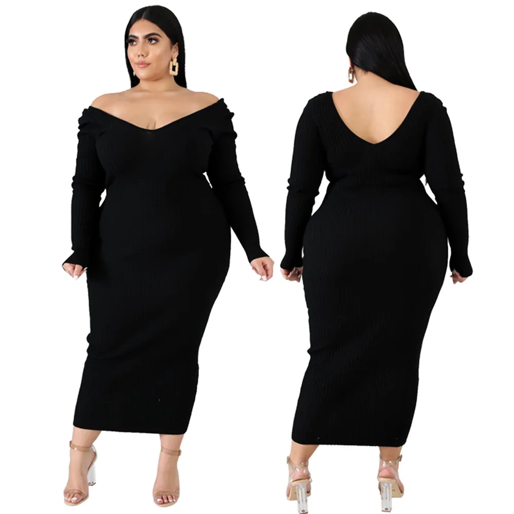 
Off Shoulder Evening Dress Graduation clothing vendor plus size sweaters dresses women sexy 