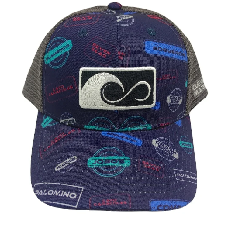 Pattern 6 Panels Cotton Trucker Caps With Printed Logo Hats Design Trucker Caps Hats