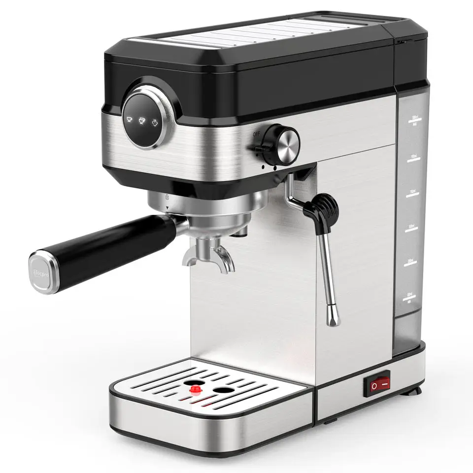 SS Cover Espresso Coffee Machine Easy Control 20 bars Pressure Gauge Stainless Steel Body Italian
