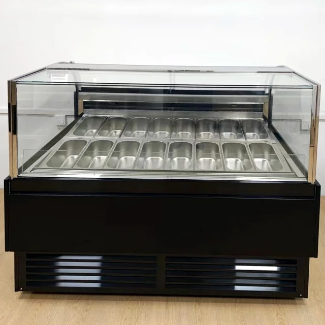 Ice cream display freezer desig for open both front and back