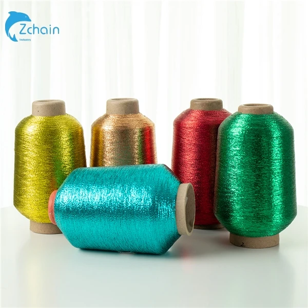 Free Sample Sparkle Metallic Knitting Thread Multicolor Polyester Lurex metal thread MX Type Metallic Yarn