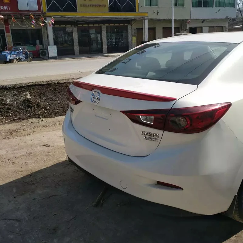 For Mazda 3 Axela 2014 2015 2016 2017 Car Tail Wing ABS Plastic Rear Roof Spoiler Wing Trunk Lip Boot Cover Car Styling