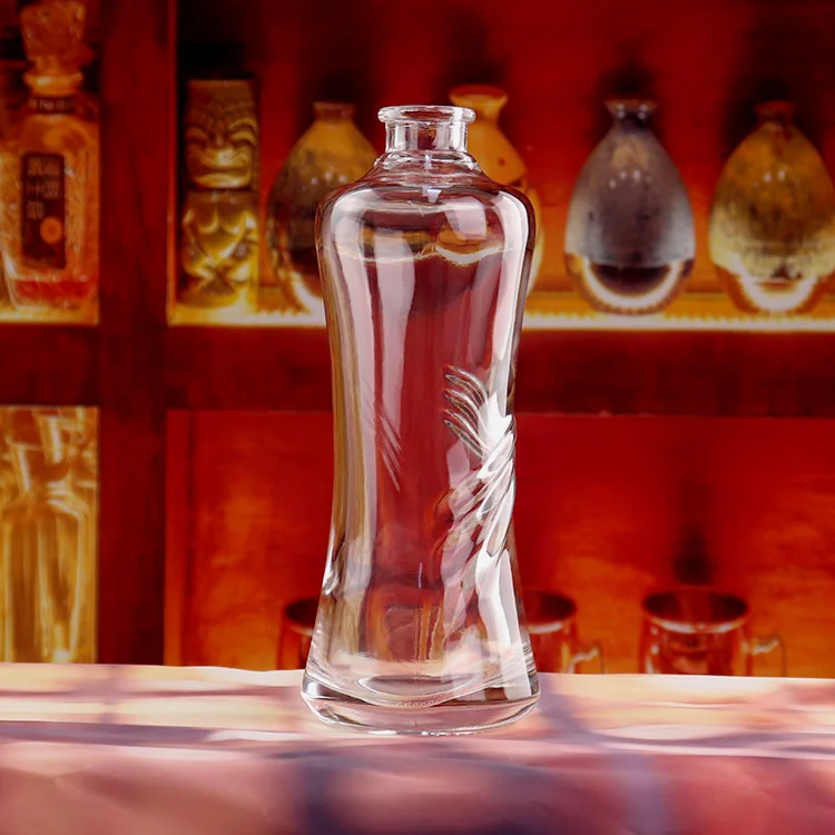 Custom Shape 100ml 200ml 375ml 500ml 750ml Glass Wholesale Rum Whiskey Liquor Gin Wine Spirit Vodka Glass Bottle