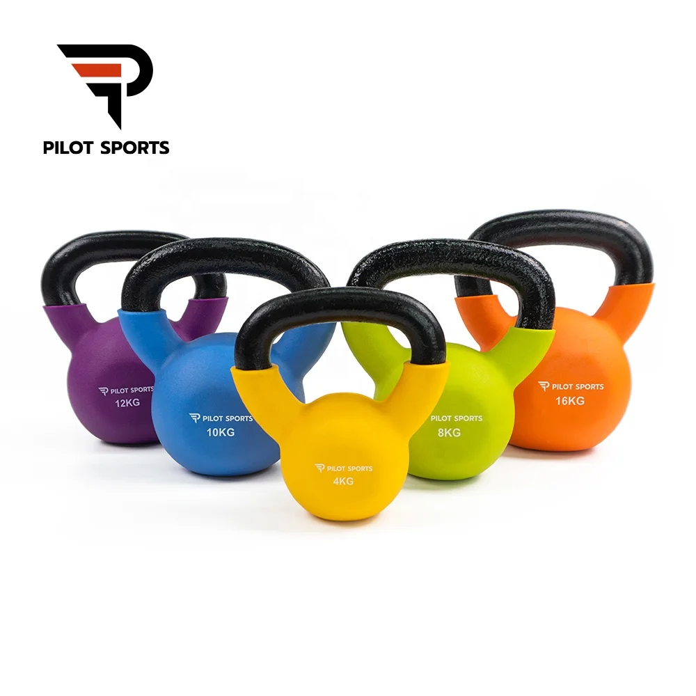 PILOT SPORTS Home Use Vinyl Dipping Kettlebell Gym Fitness Equipment PVC Colorful Kettlebell Ready To Ship Kettlebell