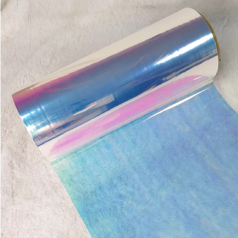 Bopp Blue Pink Light Rainbow Roll Packaging Reflection Lamination Film