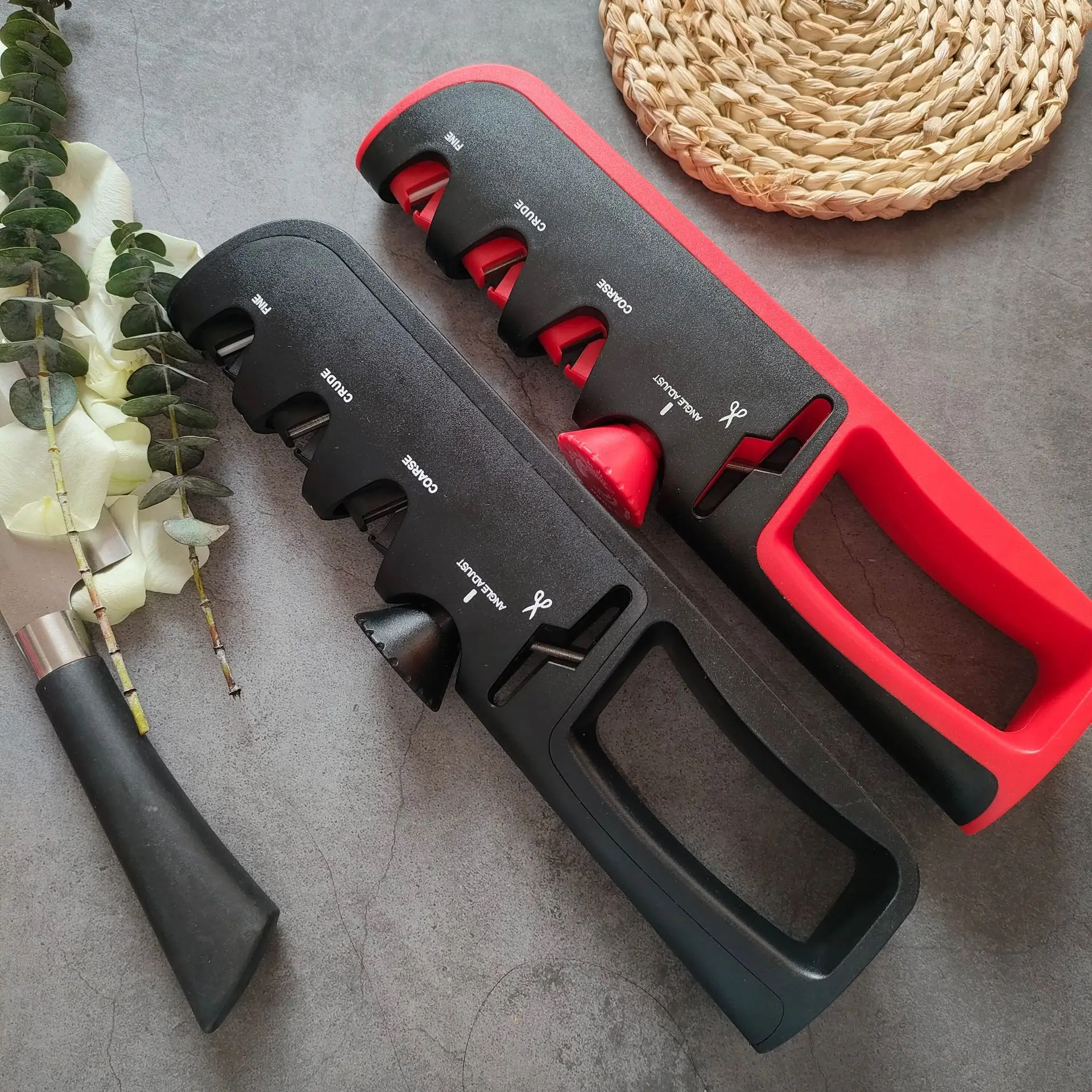 Kitchen Knife Scissor Sharpener Knife Sharpeners 4 Stage Tungsten Steel Corundum Ceramic Sharpening Machine