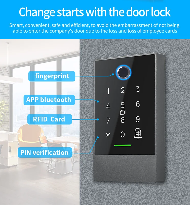 Access Control Board BLE Wireless RFID Card Reader TTLock Smart Door Fingerprint Access Control