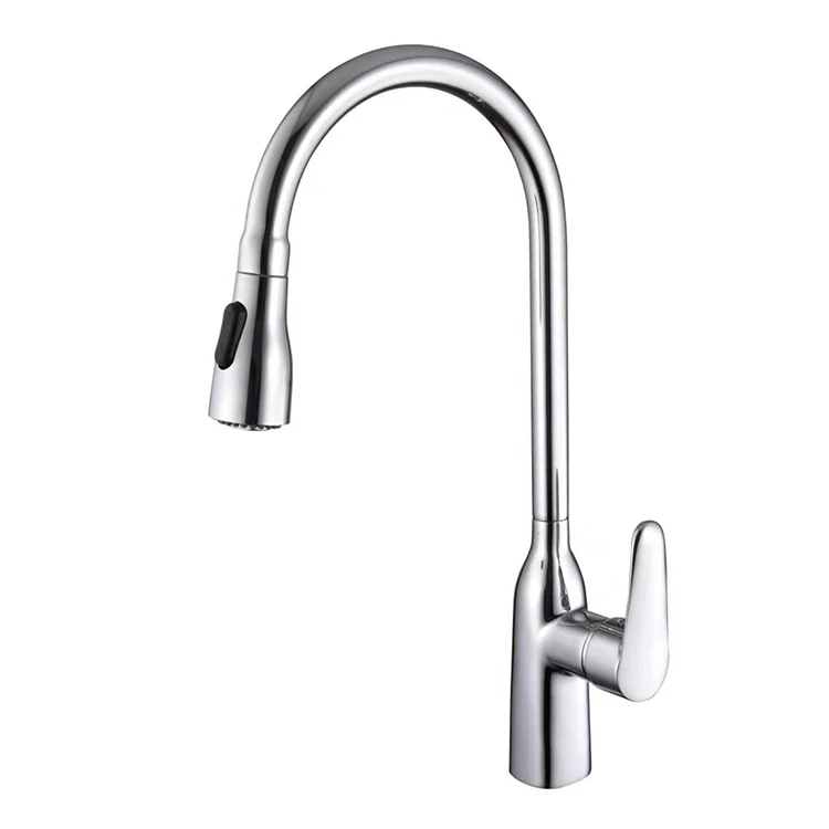 EOURU Pull Out Sink Kitchen Tap Brass Chrome Kitchen Faucet 2 Functions Way Waters Fauctes