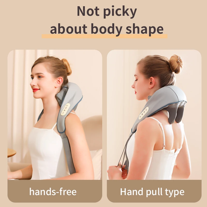 Popular Deep Kneading Neck Hand-Shaped Massager Wireless Electric Heating Neck And Shoulder Massager For Muscle Pain Relief