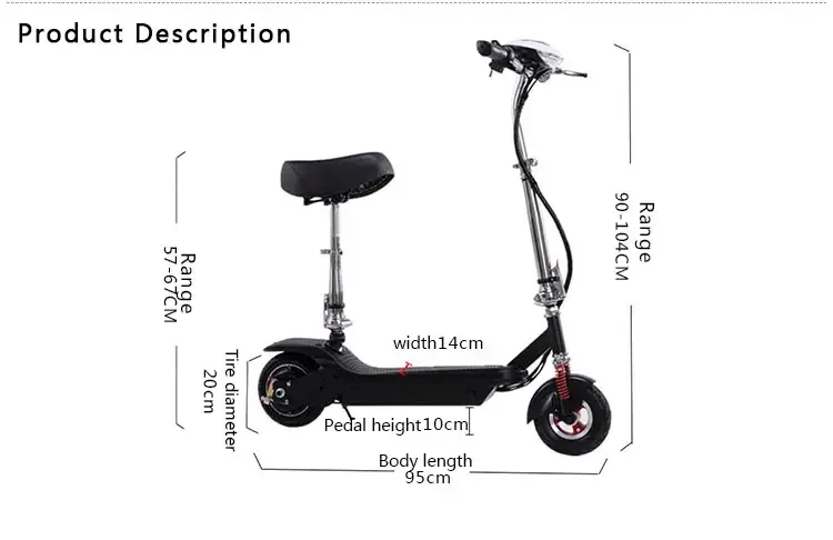 2023 New Off-Road BIG two wheel LITTLE FLYING SWALLOW fast Electric Scooter With Suspension Dual Motors 250W 8Inch Escooter