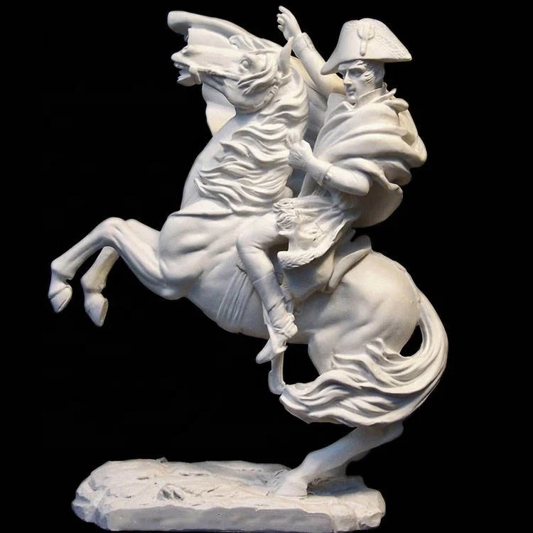 Shengye outdoor garden decorative stone carving famous hand-carved sunset red marble Napoleon riding sculpture park ornaments