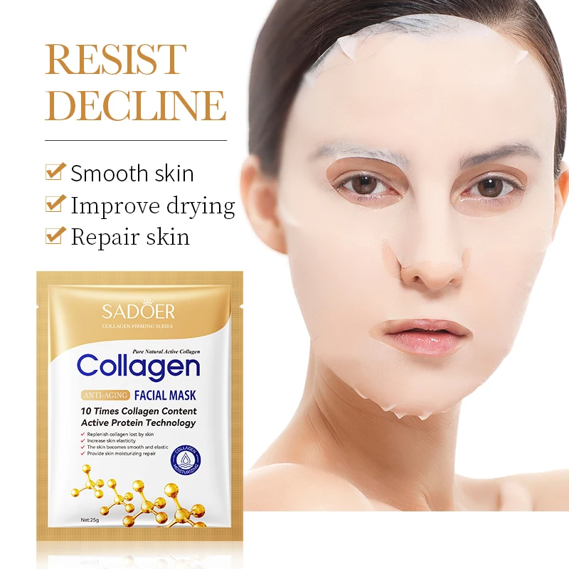 SADOER Hot Selling Bone Collagen Mascarillasl Facial Anti-aging moisturizing Lightening Skin Facial Mask