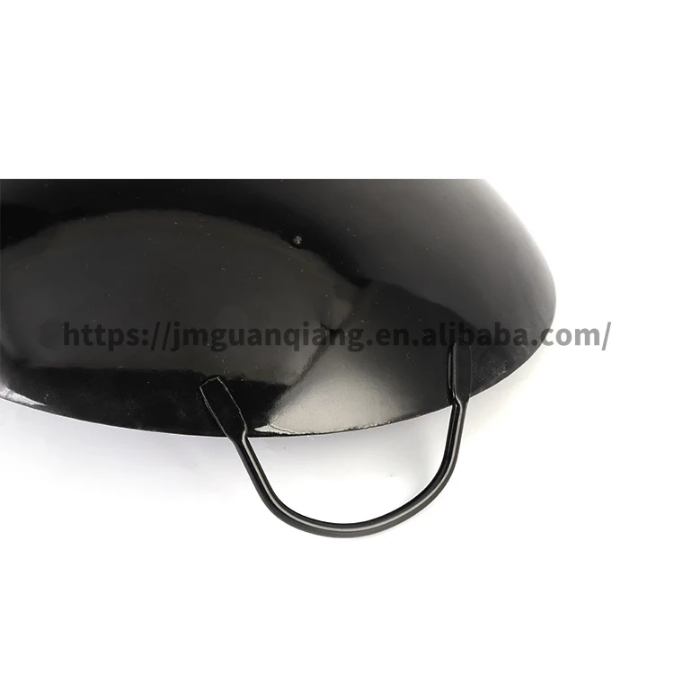 wholesale Frying Wok Enamel Carbon Steel Wok Non Stick Chinese Wok With Double Handle