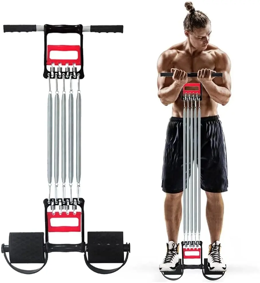 Pull up Bar Spring Exerciser Elastic Pull Rope Workout Arm Trainer Tummy Trimmer Hand Gripper Chest Expander Home Gym Equipment