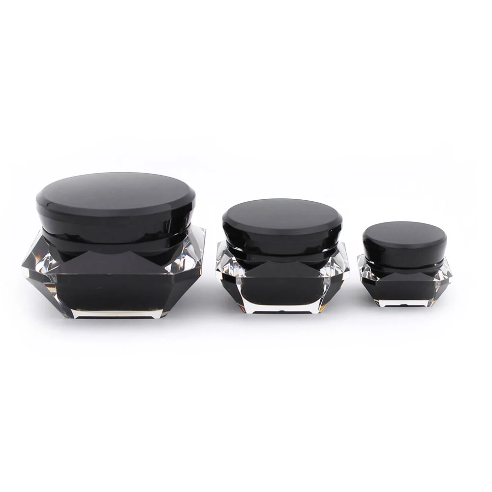 50ml black diamond acrylic cosmetic jar