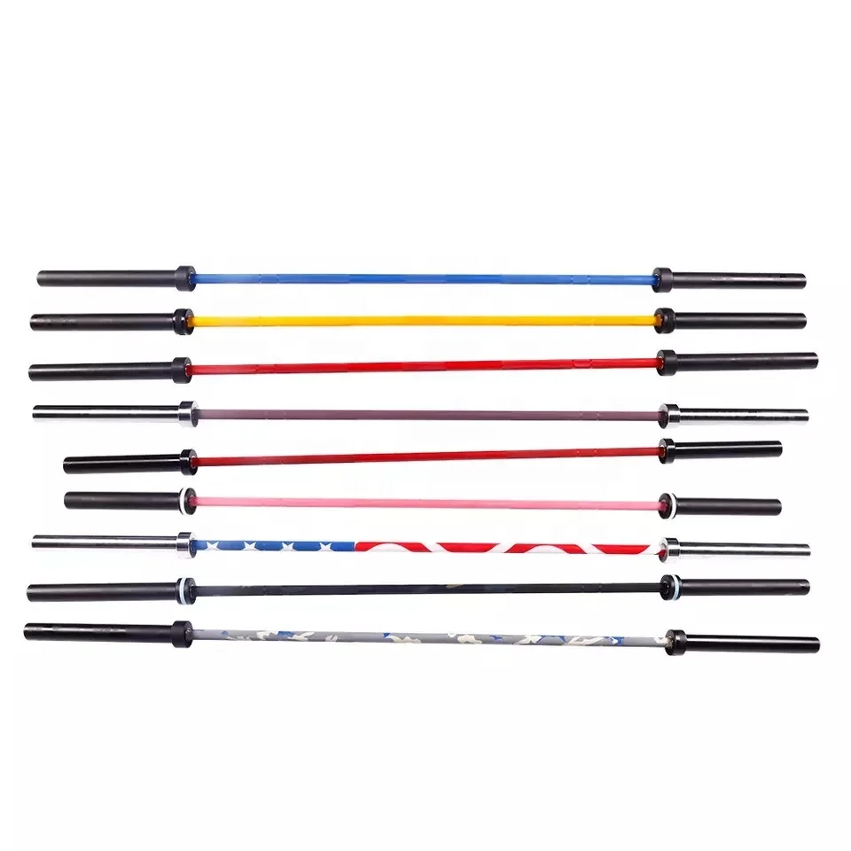 High Quality Fitness Ceramic Coated color Power 20Kg Bar 15Kg Weightlifting Weight Barbell Bar