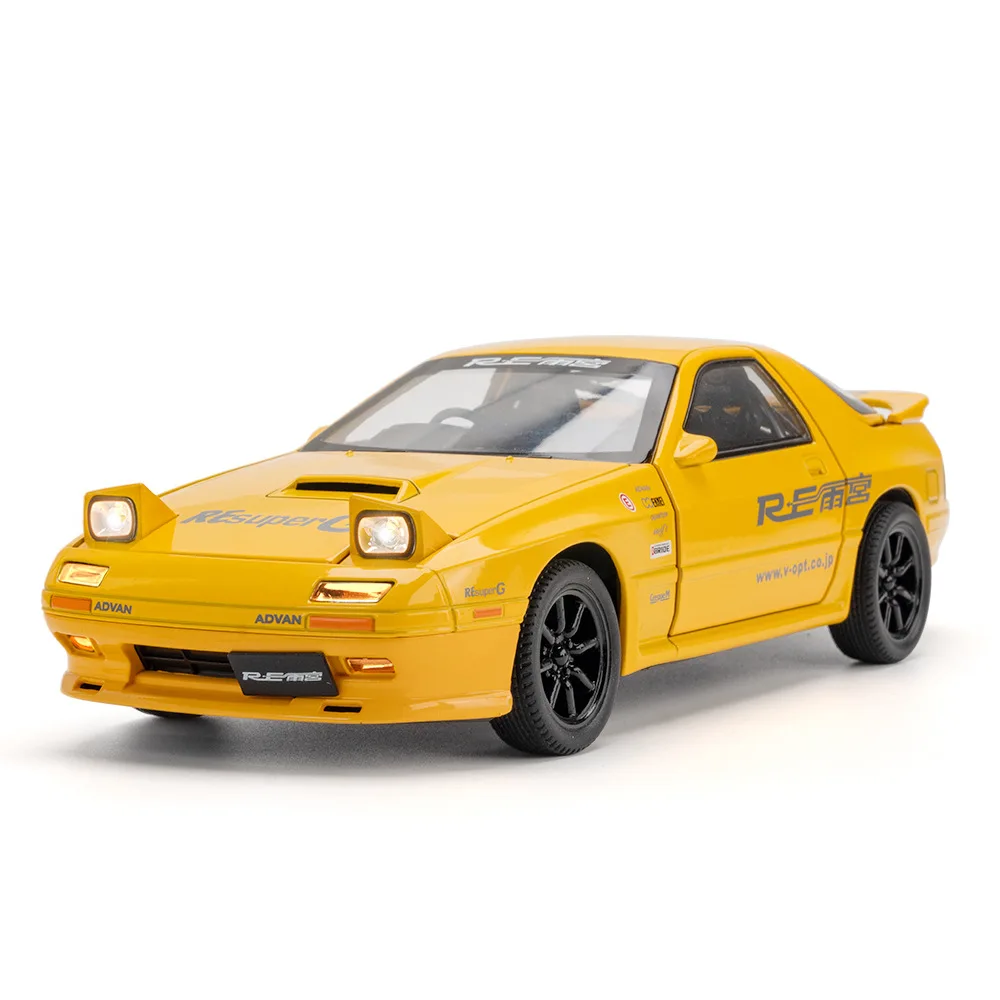 NEW 1:24 RX7 Alloy Car Model Toy Diecast Model With Sound And Light