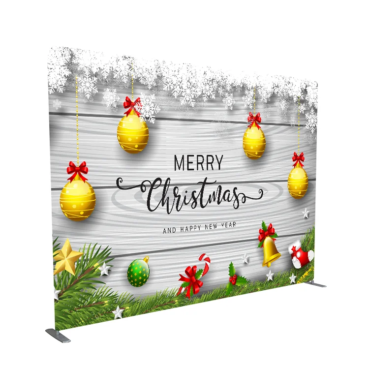 Наволочка пользовательская печать натяжение ткани медиа стена Фотостудия Фон Рождество