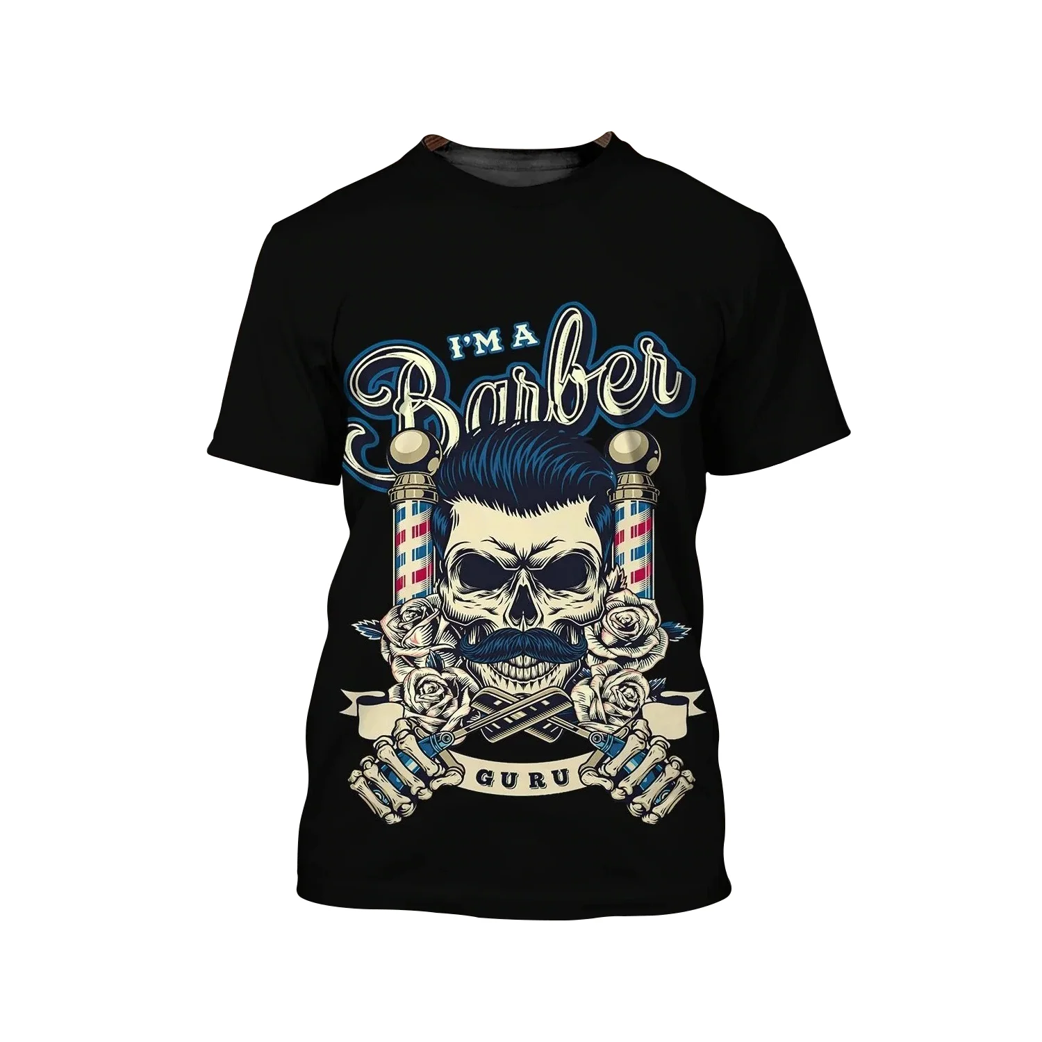 Professional Salon Barber Apparel T-shirt Design Custom Logo Barber Shop Old School Hair Cutting Barber Uniform T Shirts For Men