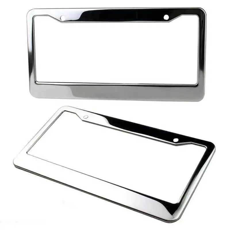 Custom or Blank Heavy Duty Chrome Stainless steel Metal License plate frame