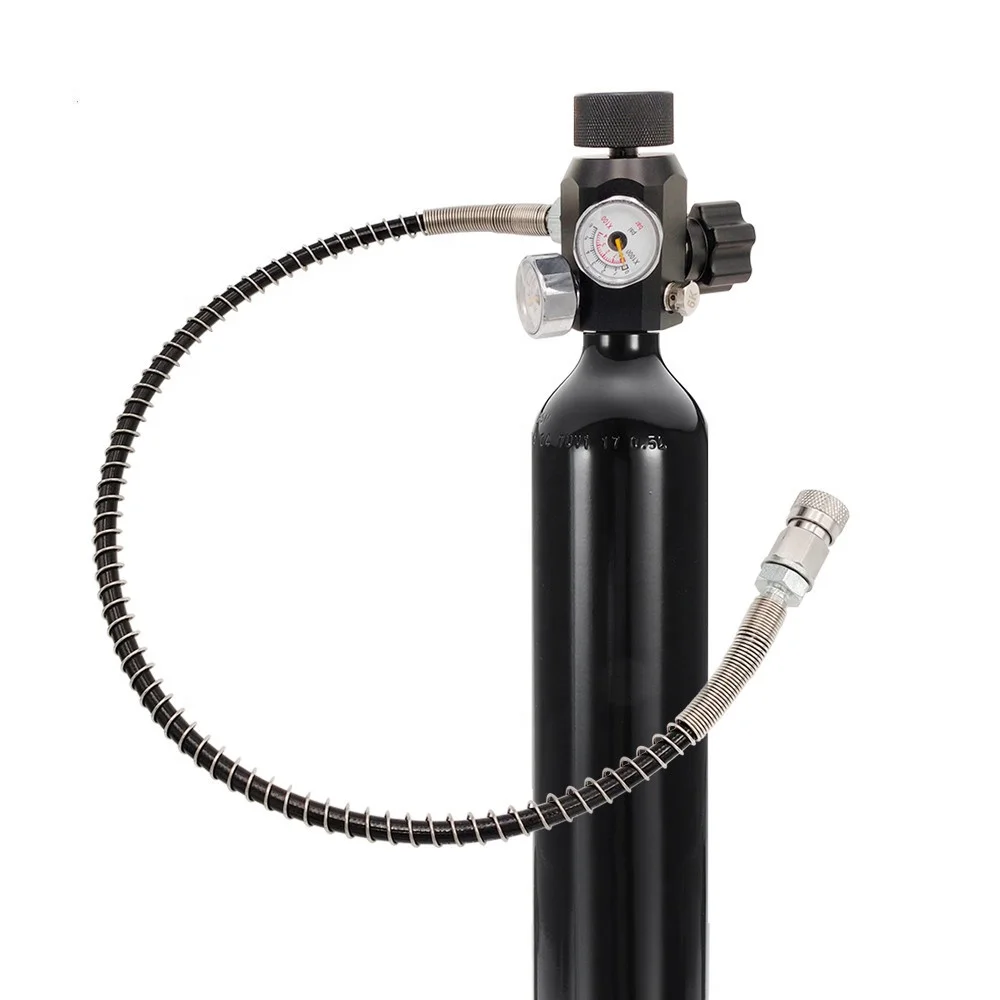 M18x1.5 Thread Co2  Charging Valve Air Filling Station  Adapter With 6000psi Gauge and Reinforced Hose