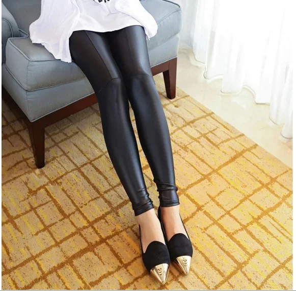 
New Design Women Comfort Soft Leather stitching Leggings Manufacturer supply Knitted Leggings Wholesale Hot Trousers lady pants 