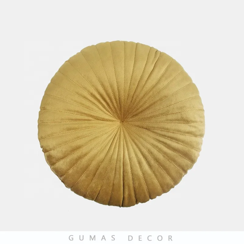 
Newish wholesale Sofa Decorative Cushions Velvet Fabric Throw Pillow Round Pumpkin Back Cushion home decoration cushion 