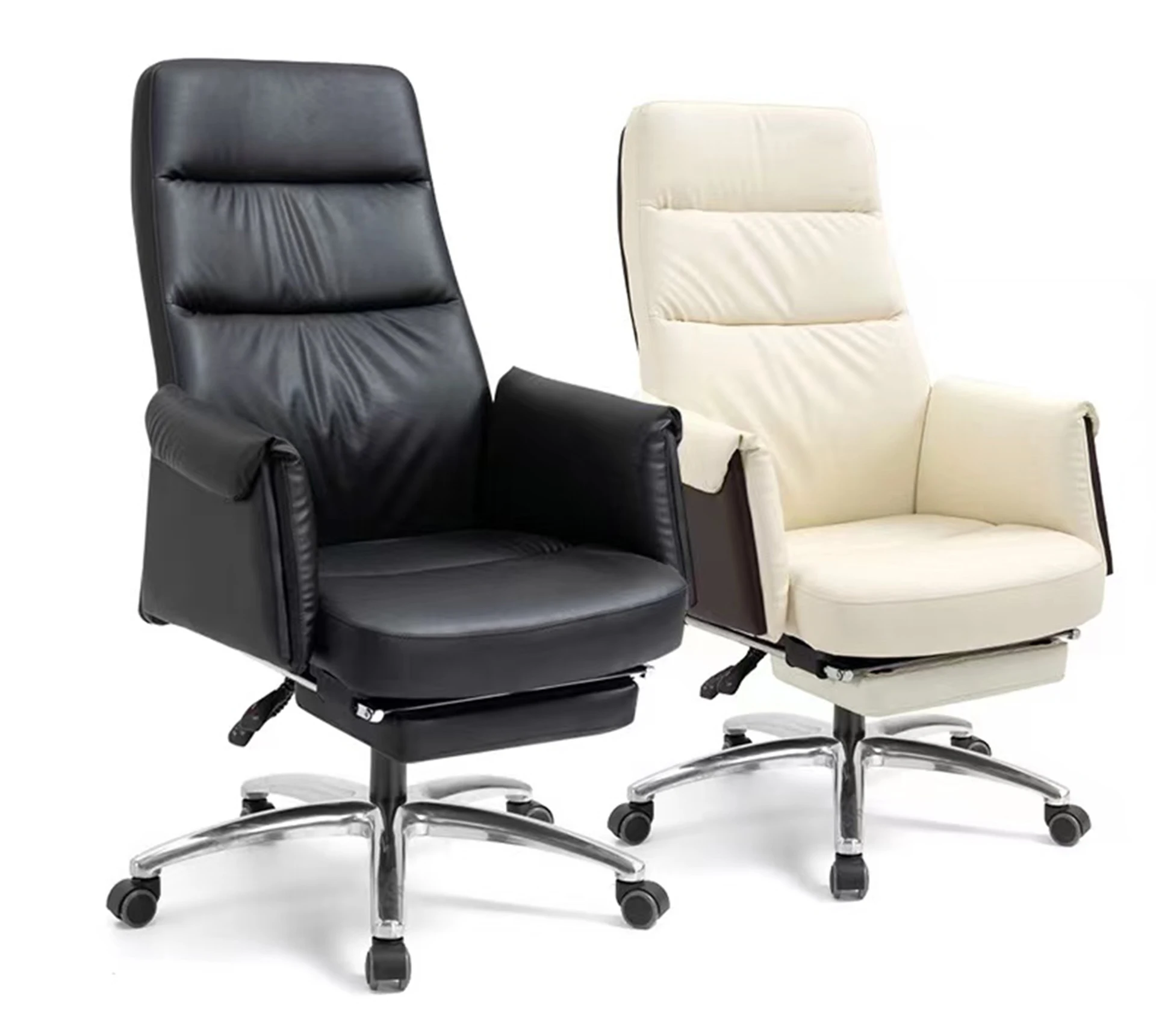 Luxury modern PU Leather ergonomic with footrest swivel relaxing rotating manager office chair