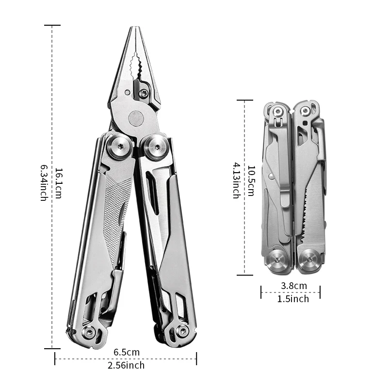 18 in 1 Survival Pocket Multifunction Folding Full Locking Multi Tool Combination Camping Multitool Pliers
