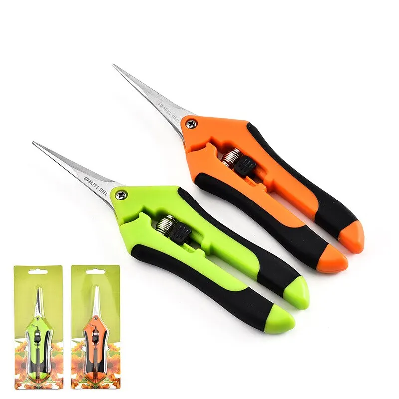 Wholesale TPR Handle Stainless Steel Blades Garden Pruner Fruit Trimming Grape Cutting Scissors