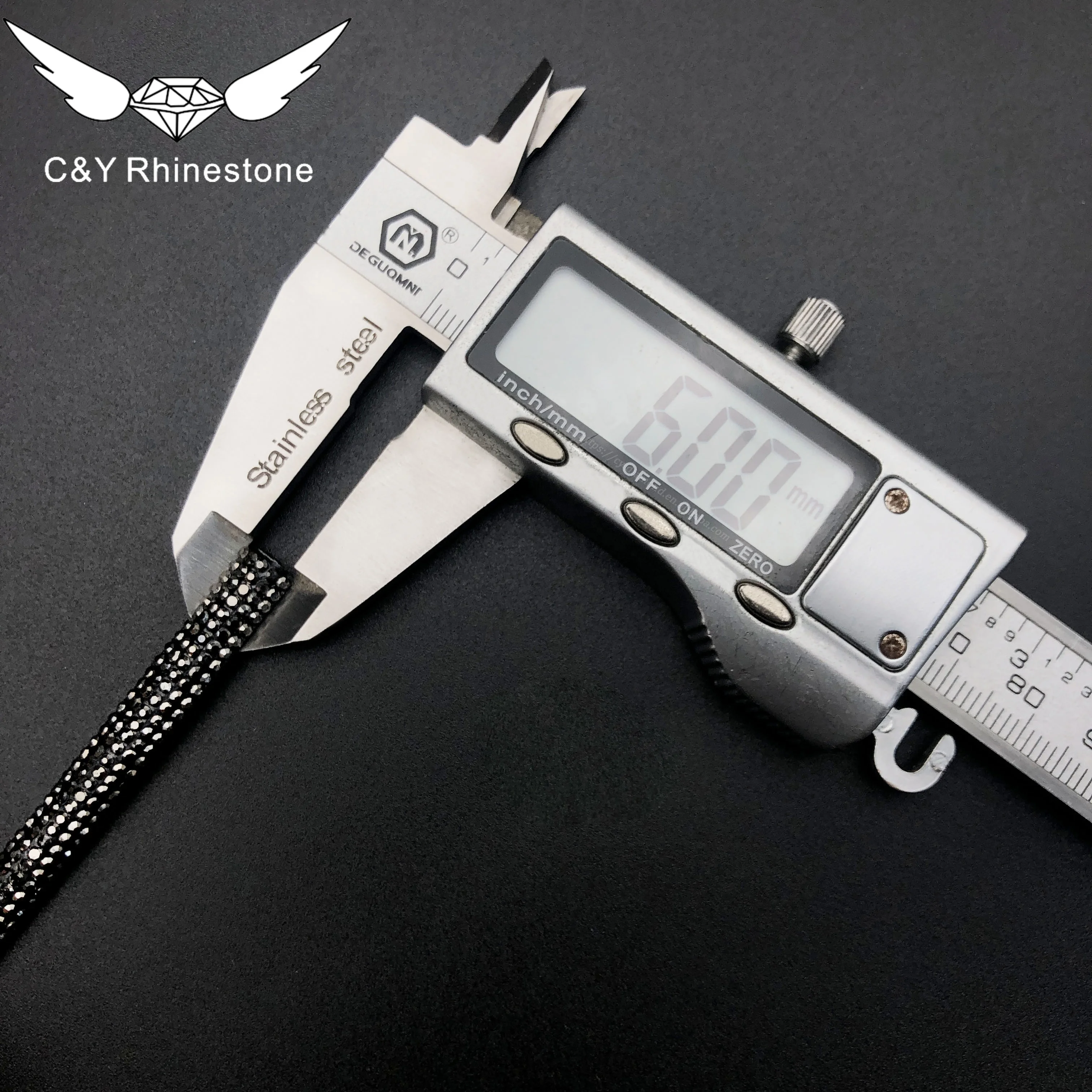 CY  6mm Luxury Crystal Diamond Rope Tube For Hoodies Shoelace Crystal Rhinestone Cord