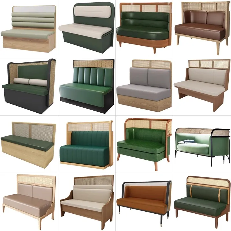 Commercial furniture manufacturer leather  U L shape cheap fast food restaurant booth seat sofa chair wooden booth seating