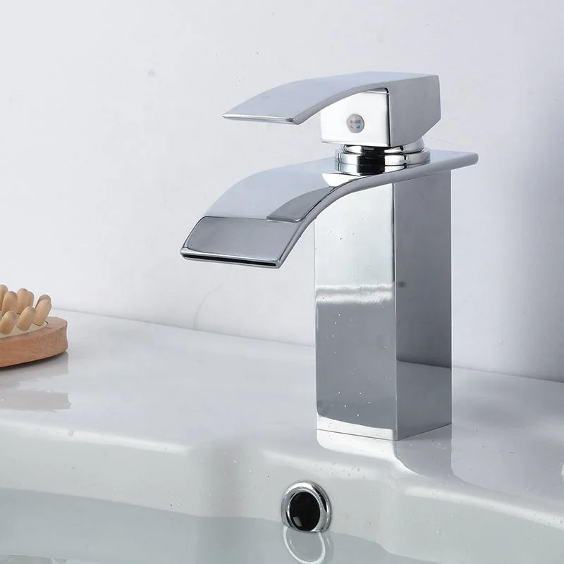 Hot Sale Style New Design Single Lever Brass Mixer Chrome Waterfall Tap Bathroom Wash Basin Faucet