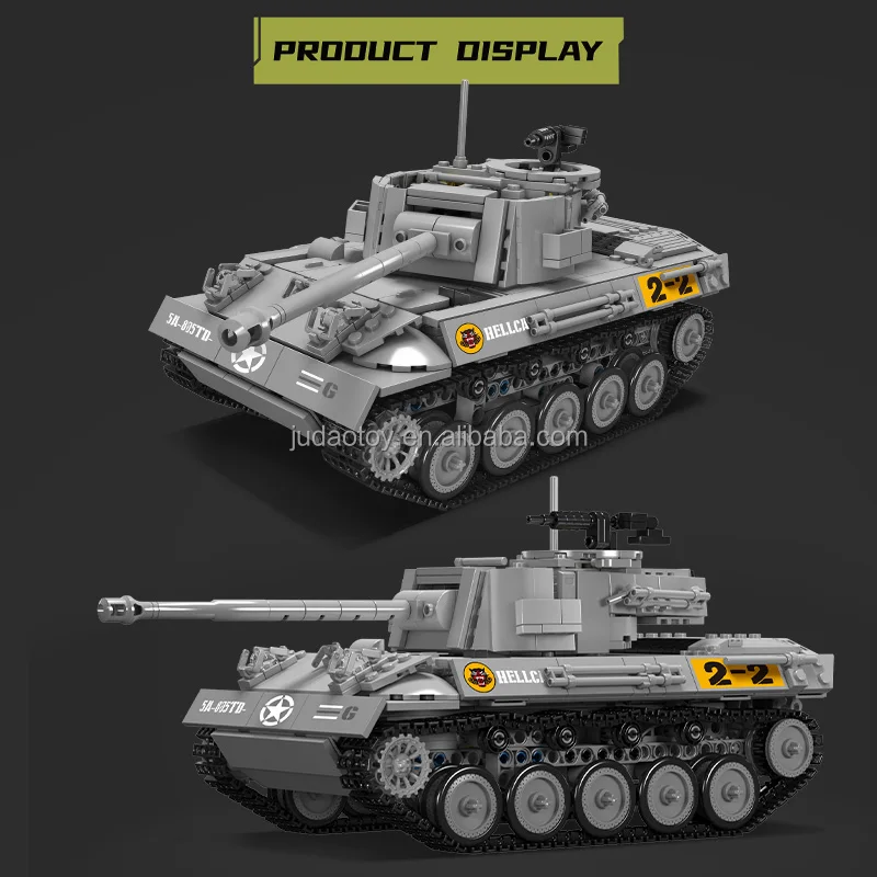 Mould King 20032 Military Hellocat Tank Destroyer Building Block Toys Technical APP Remote Control Battle Building Block sets