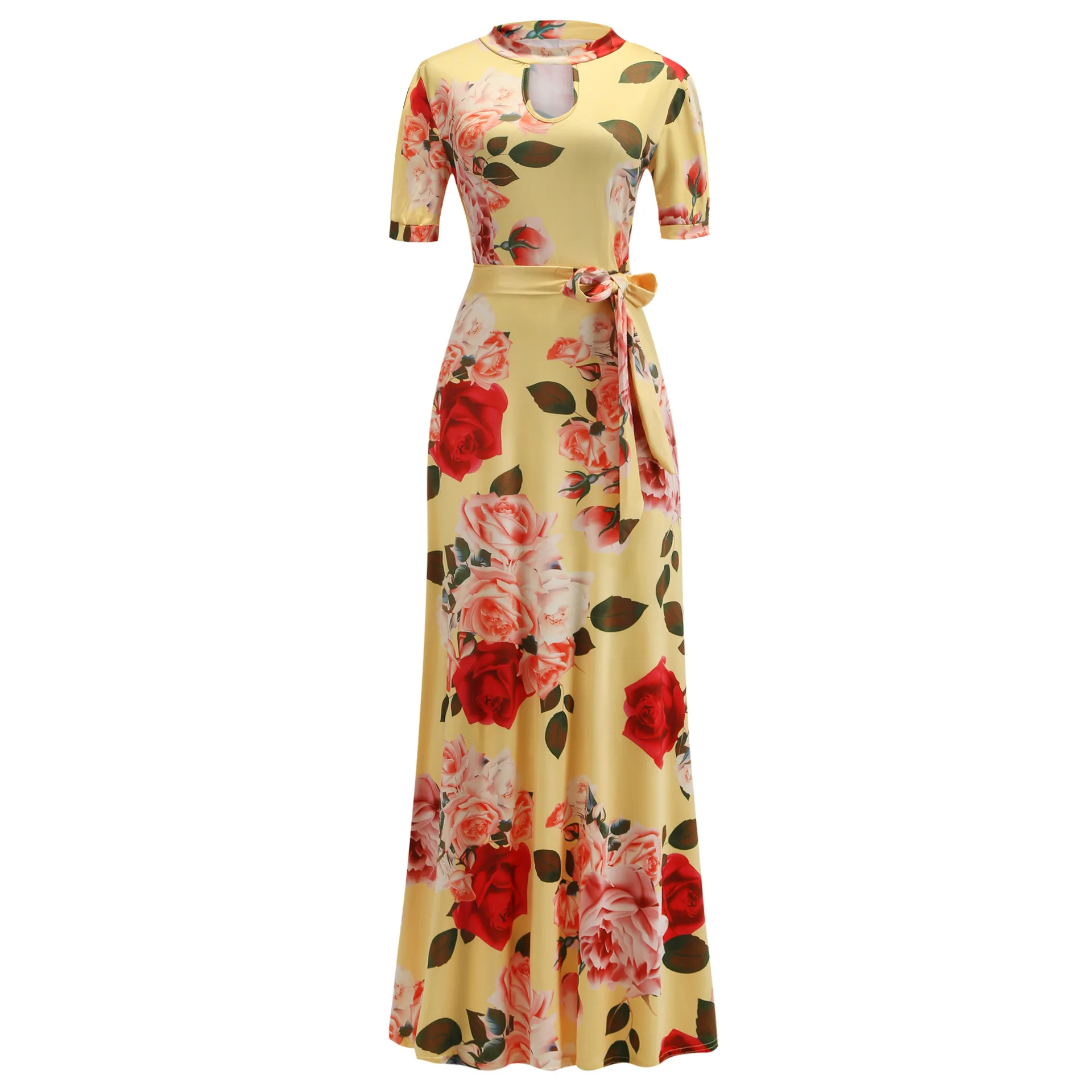 Hot Sale Fall Floral Print Fat Women Long Sleeve Dress Plus Size 3xl 4xl 5xl Elegant Casual Women Party Evening Dresses