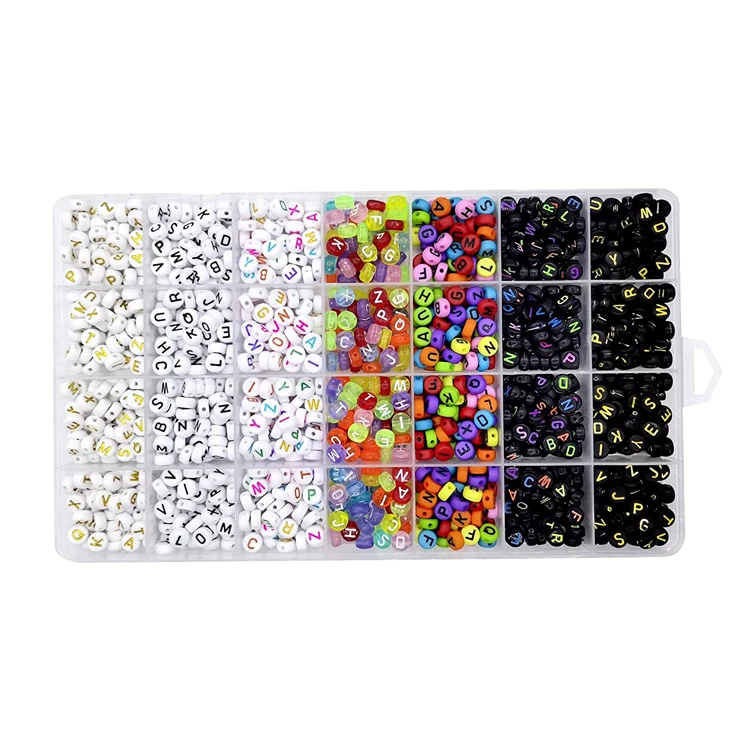 Набор бусин с акриловыми буквами 4*7, белые круглые акриловые алфавитные бусины для изготовления ювелирных изделий «сделай сам»