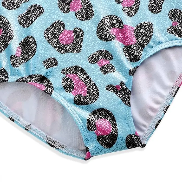 Leotards For Girls Gymnastics Blue  Leopard Green Cheetah Sparkly Sparkle Shiny Outfits Tank Sleeveless Bodysuit Leotard