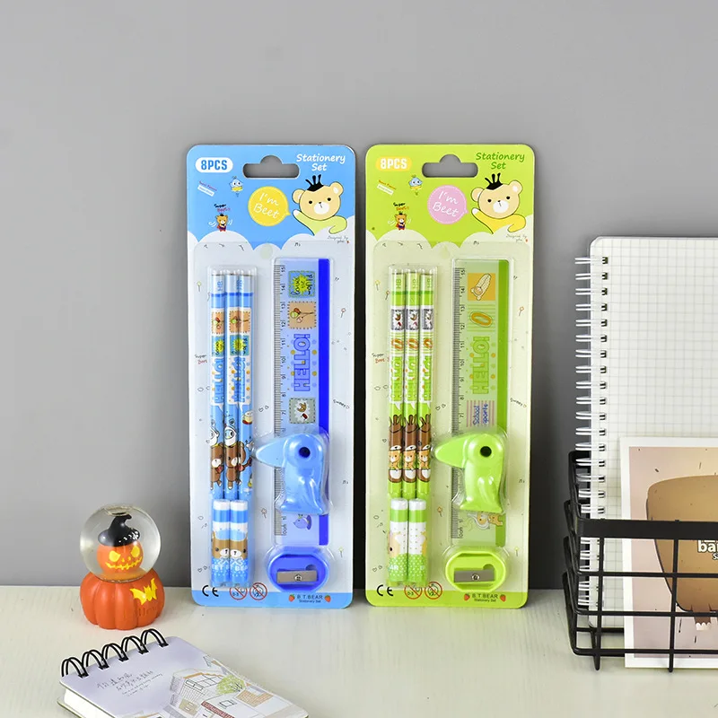Promotional school gifts customized kids stationery set with pencil