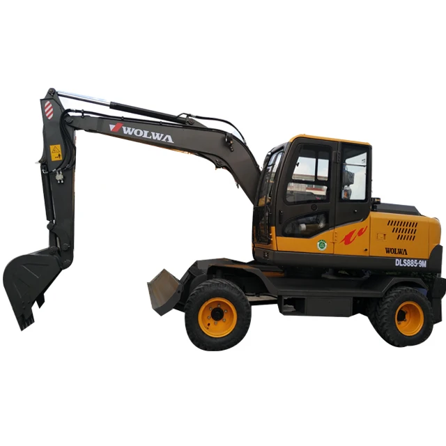 Shandong excavator 8 ton wheel backhoe digger in stock
