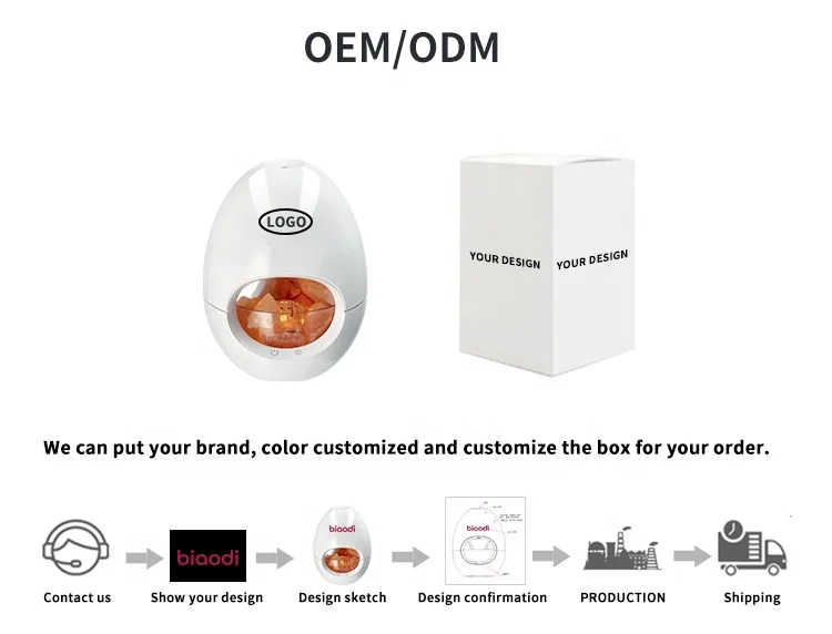 New Design Egg Shape 250ml Hymalayan Salt Lamp and Diffuser Nightlight Scent Machine Fog Maker Humidifier