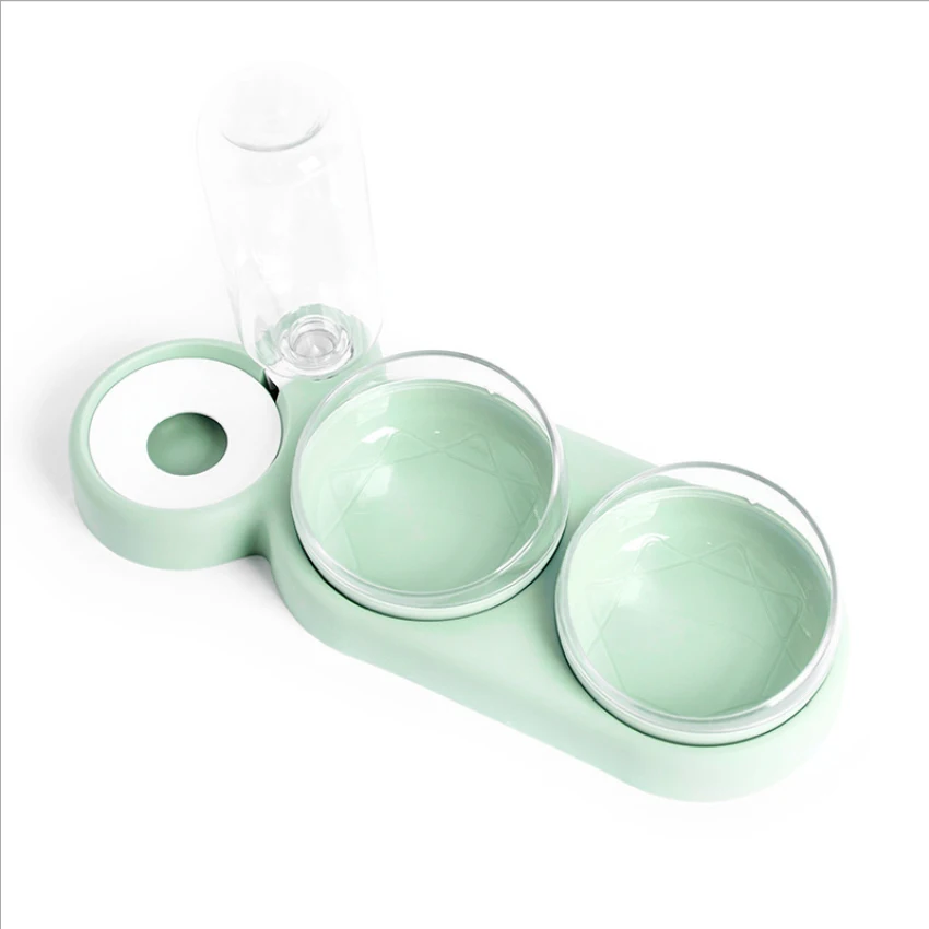 
Cat Dual-bowl Moisture-proof Mouth Dual-use Three-bowl Automatic Water Feeder Pp Pet Dog Bowl 