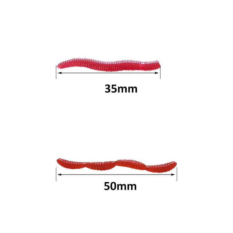 Luya bait simulation soft bait earthworm false red worm 4 sections red worm bait 3.5 cm