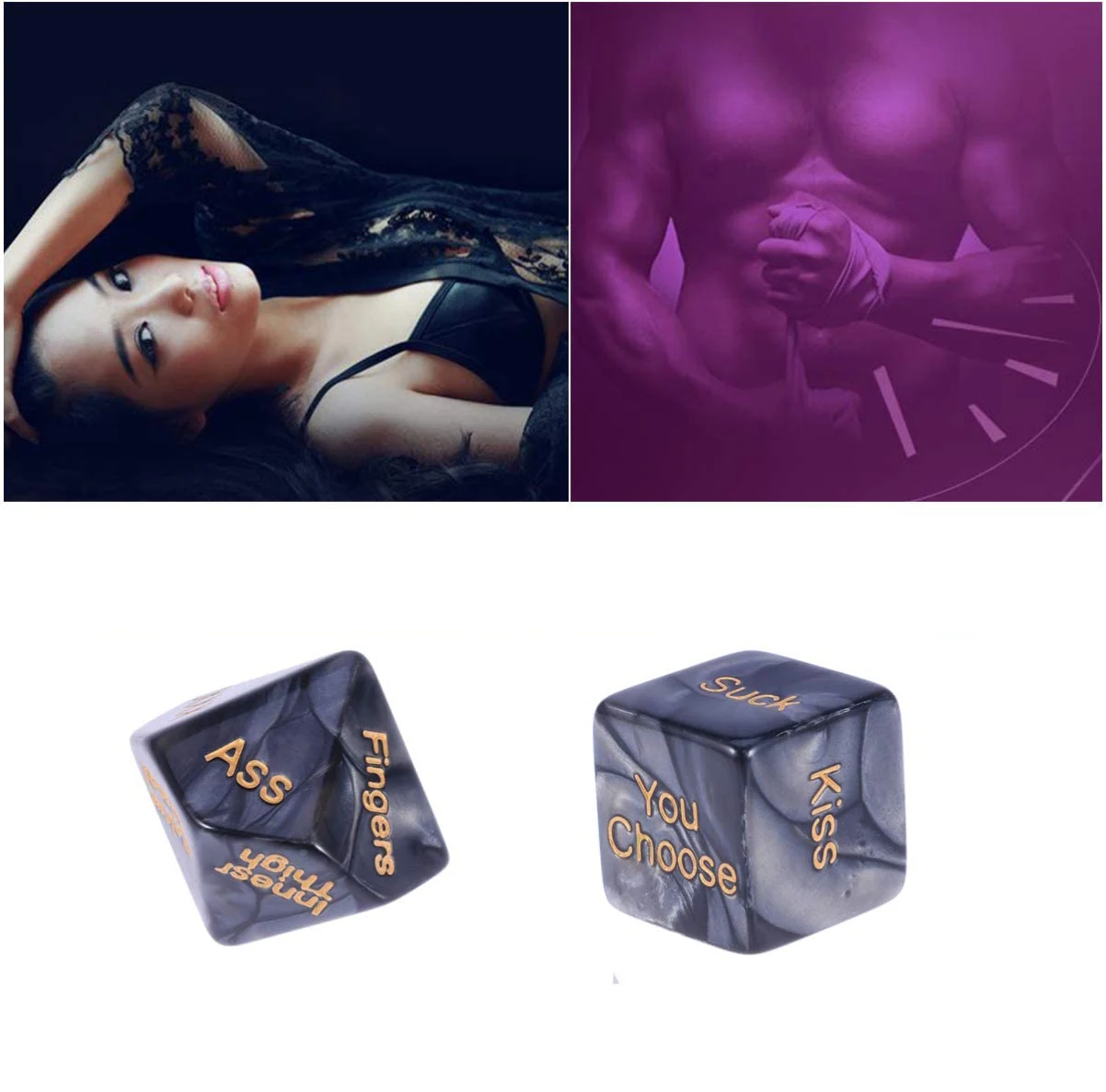 Romantic Role Playing Dice Funny Dice Wedding Gifts Action Dice Set Novelty Honeymoon Newlyweds Sex Game for Couple Him and Her