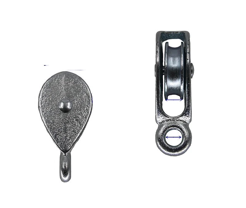 Single and double pulley cast iron zinc copper galvanized cast iron rotary lift hemp pulley can be customized packaging