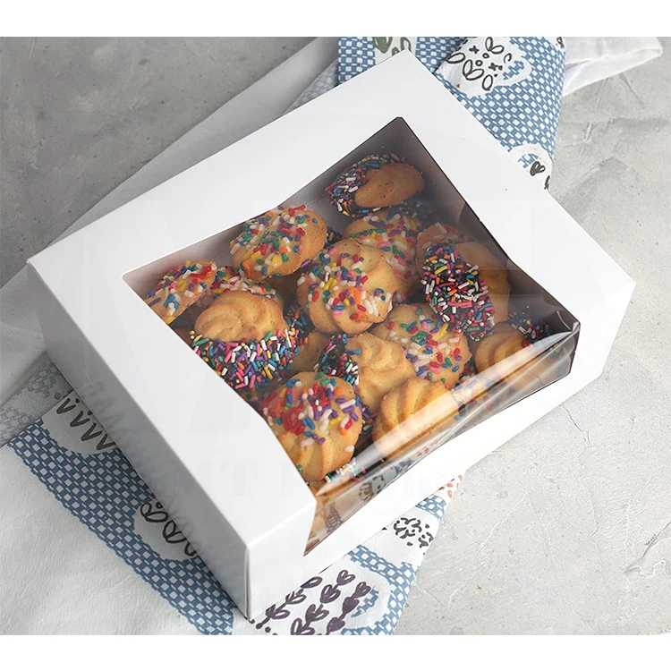 Wholesale Custom Empanada Packaging Box Paper Food Candy Cake Box Snack window white Corrugated Board Mooncake Bread Box