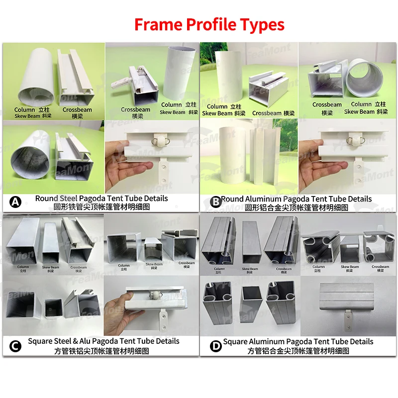 FEAMONT Hot sale customized  manufacturer outdoor party gazebo pagoda tent 3x3 5x5 6x6 Steel Aluminum waterproof tent