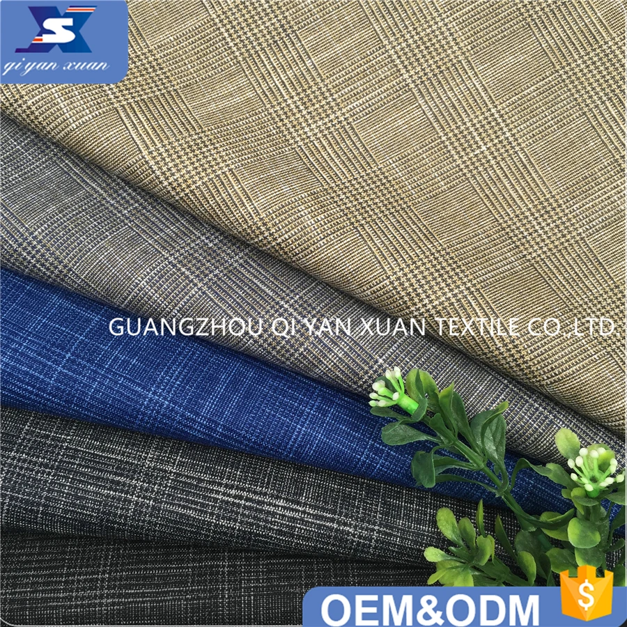 Новый полиэстер, вискоза, смесь спандекса, неяркий клетчатый дизайн, подходит для мужского костюма, блейзера, брюк, одежды, Тканое полотно