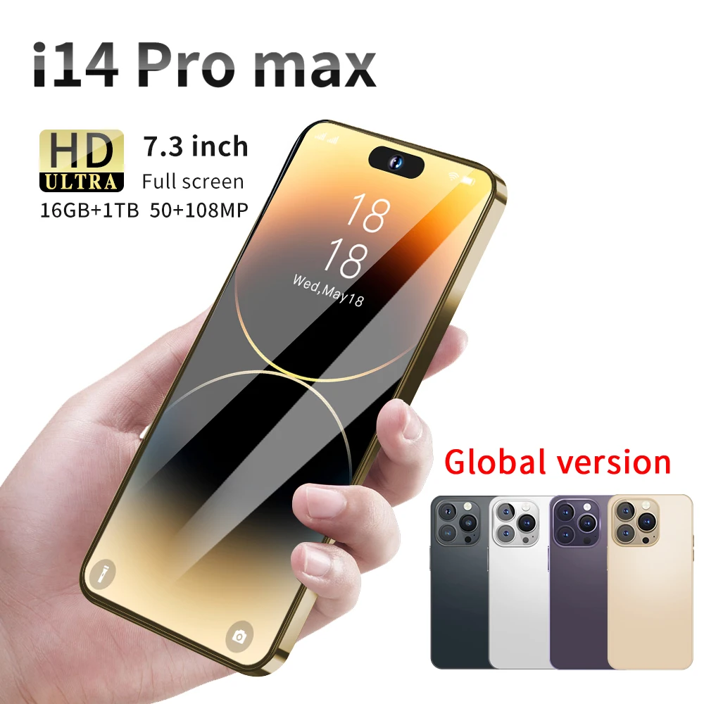 Оригинальный 14 Pro max китайский бренд Android 11 система 7300 мАч аккумулятор 7 3 дюймов 5G мобильный смартфон