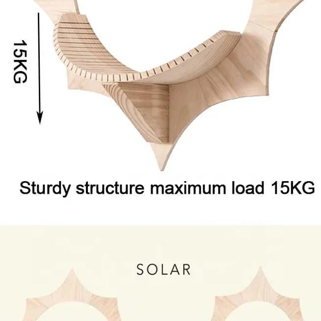 DIY Wall Mounted Solid Wood Cat Jumping Platform Cat Climbing Frame Cat Tree Wall Pet Furniture